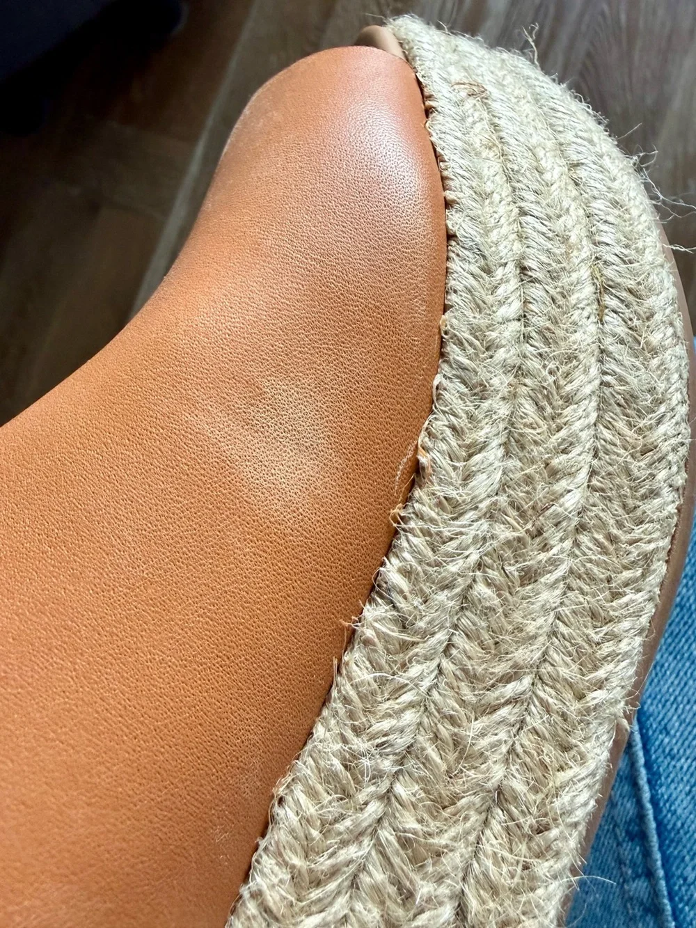 Soludos Tan Leather Espadrille Slide Mules